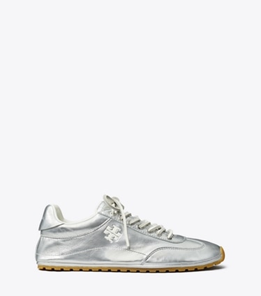 Tory Burch designer sneakers Field Sneaker in ARGENTO side