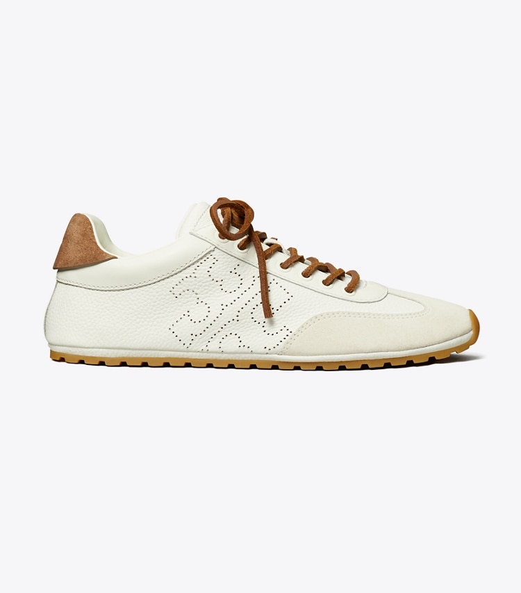 Tory Burch designer sneakers Field Sneaker in BLANC / WHITE MOCHA / GINGERBREAD BROWN side