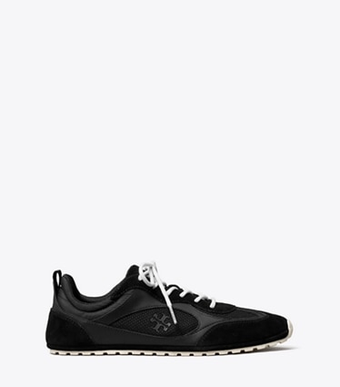 Tory Burch designer sneakers Field Sneaker in PERFECT BLACK side