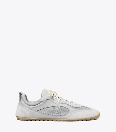 Tory Burch designer sneakers Field Sneaker in LOUTRE GRAY side