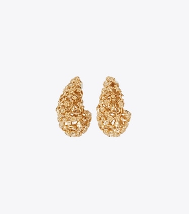 Tory Burch designer earrings Filigree Pierced Earrings in Tory Gold front