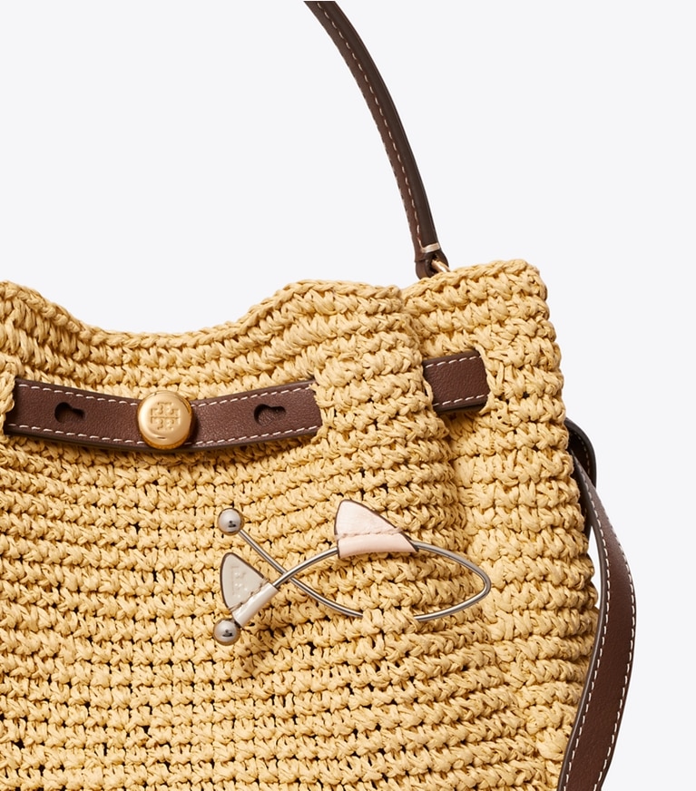 Tory Burch designer bag charms & key rings Fish Bag Pin in Multi detail