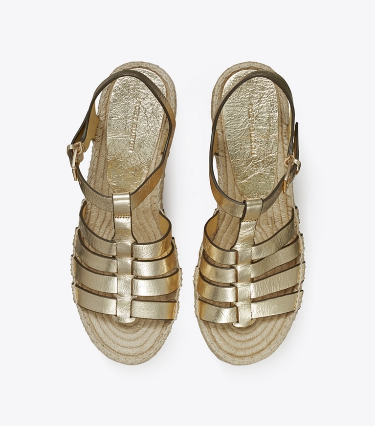 Tory burch 2024 gold espadrilles