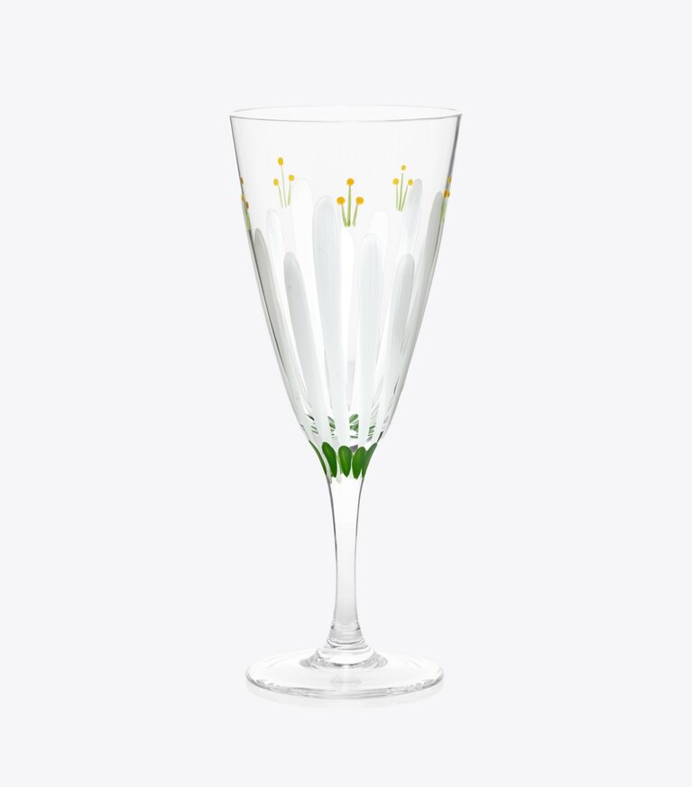 Tory Burch designer vaisselle Flûte à champagne Spring Meadow, lot de 2 dans Clear/Multi de face