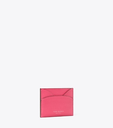 Tory Burch designer kartenetuis Flaches Romy Kartenetui in Bright Pink angle