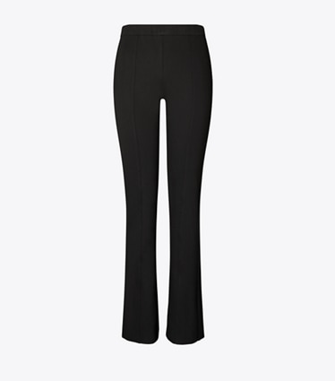 Tory Burch designer bottoms Flared Compression Pant in Black front