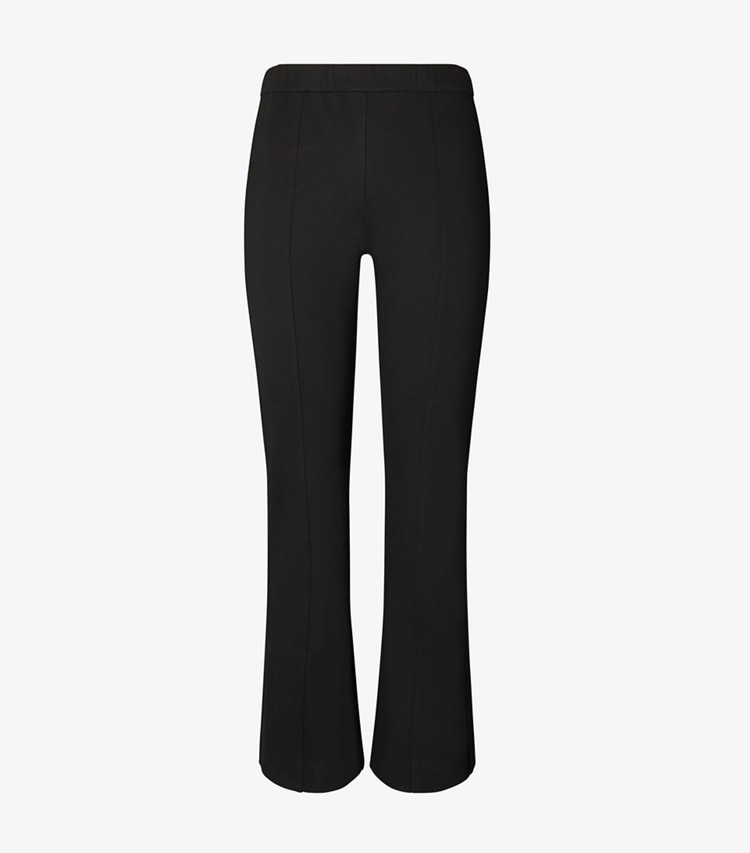Tory Burch designer bottoms Flared Cropped Compression Pant in Black front