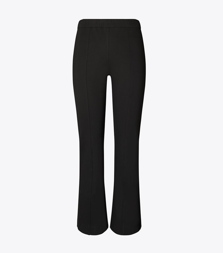 Tory Burch designer bottoms Flared Cropped Compression Pant in Black front
