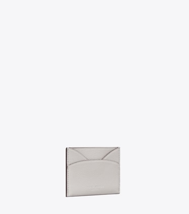 Tory Burch designer card cases Flat Card Case in Dove Gray angle