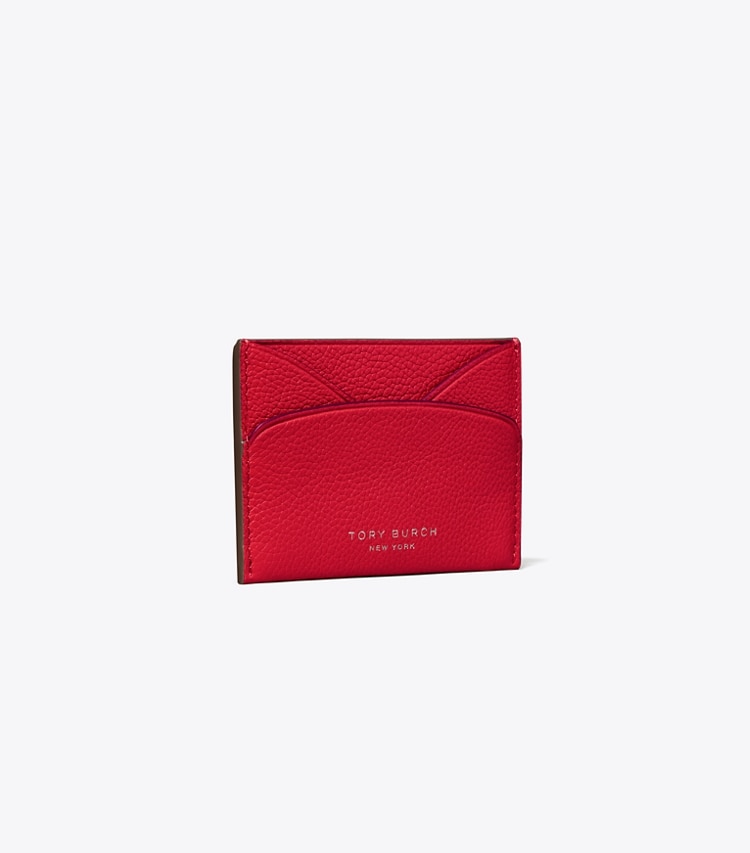 Tory Burch designer card cases Flat Card Case in Tory Red angle
