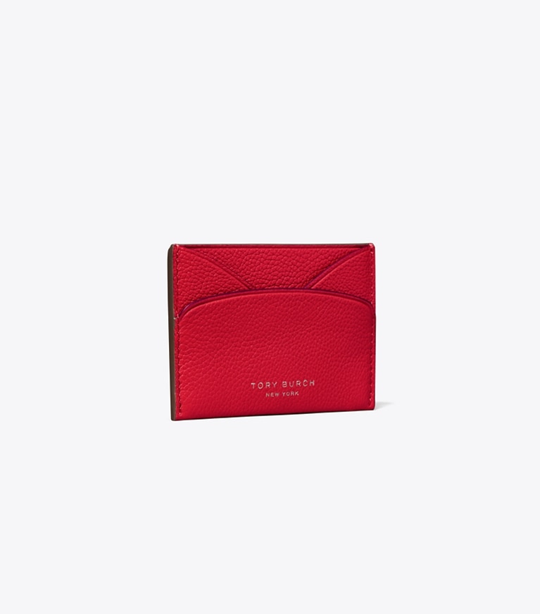 Tory Burch designer card cases Flat Card Case in Tory Red angle