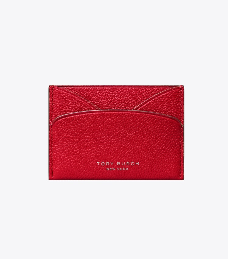 Tory Burch designer card cases Flat Card Case in Tory Red front