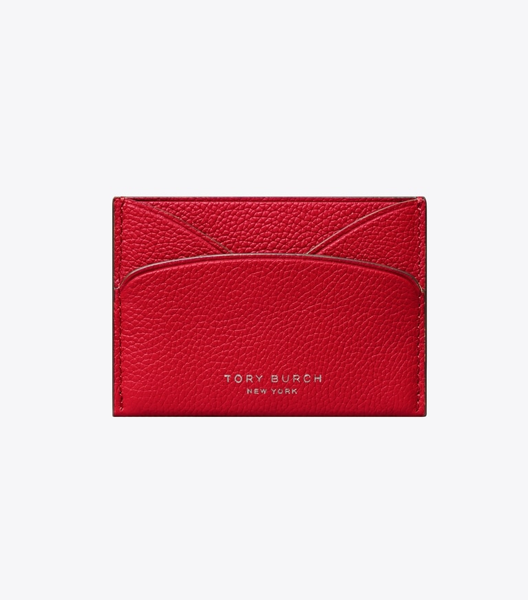 Tory Burch designer card cases Flat Card Case in Tory Red front
