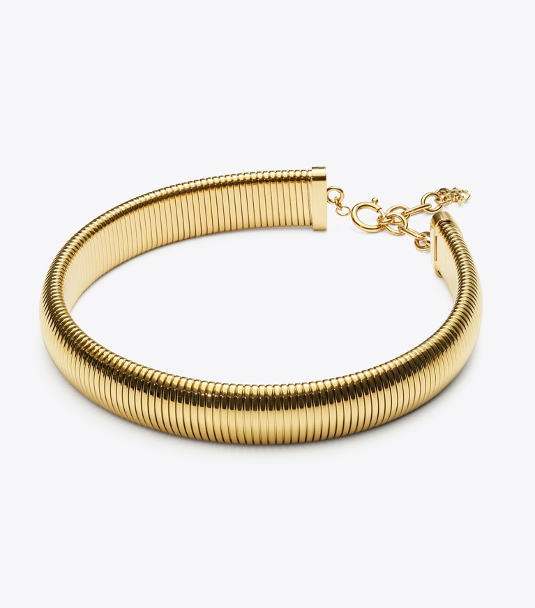 Tory Burch designer necklaces Flat Chain Collar in Tory Gold front