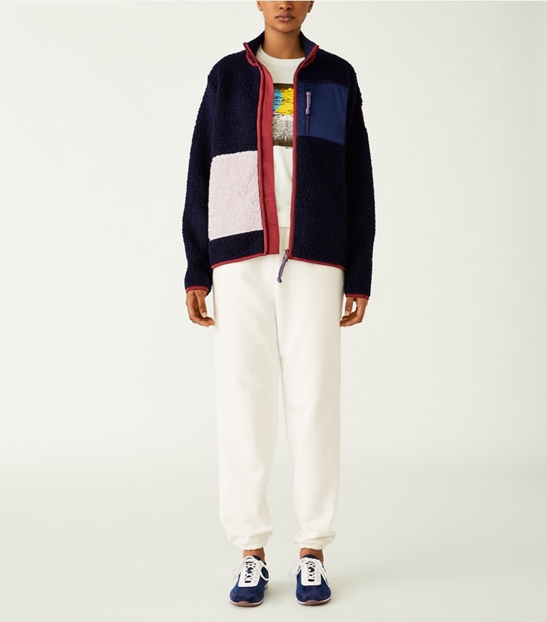 Fleece Colorblock Jacket: Women's Designer Jackets