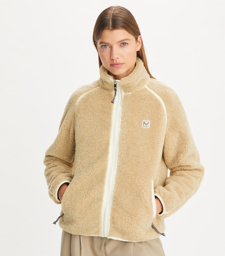 Tory burch sherpa fleece jacket sale