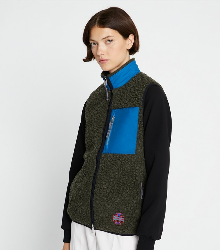 Fleece Zip Vest: Women's Designer Coats