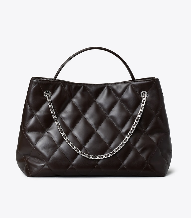 Tory Burch designer satchels Fleming Carryall in Cocoa back