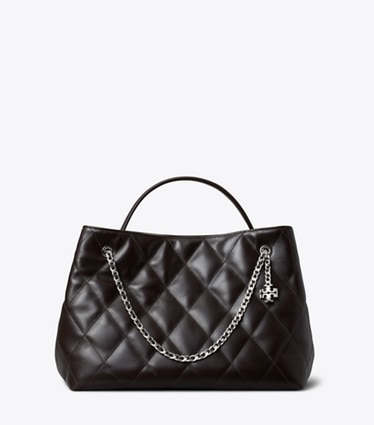 Tory Burch designer henkeltaschen Fleming Carryall Bag in Cocoa front