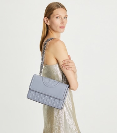 Tory Burch designer shoulder bags Fleming Convertible Shoulder Bag in Cloud Blue angle