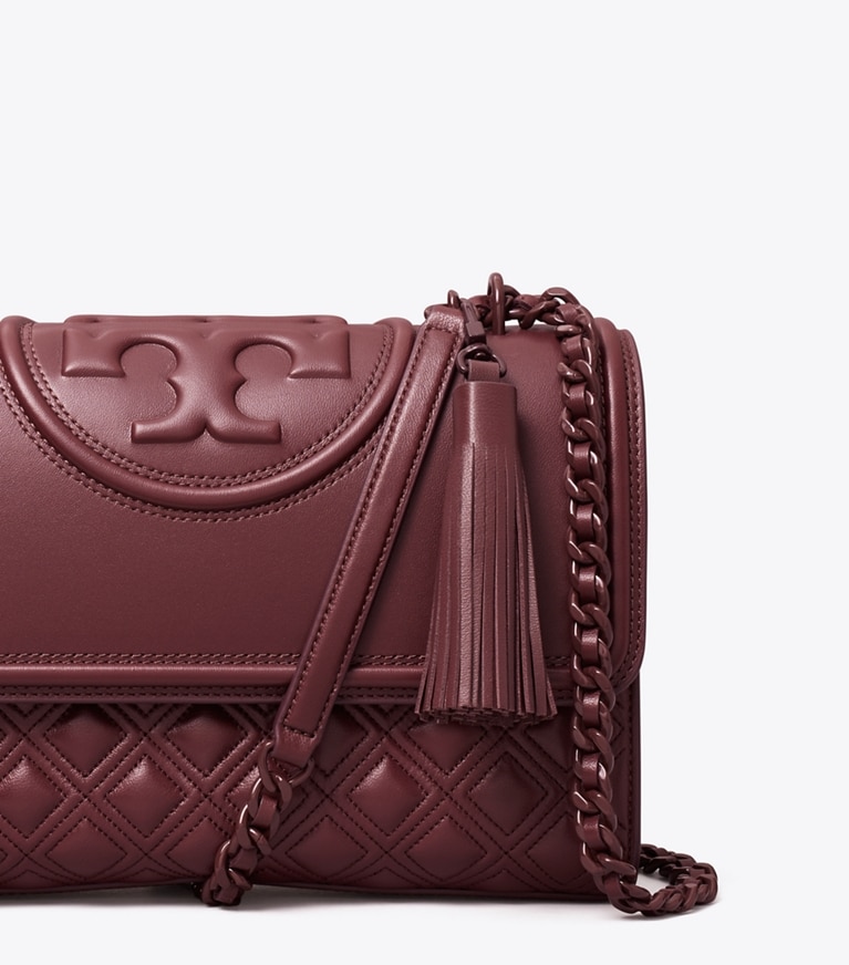 Tory Burch designer shoulder bags Fleming Convertible Shoulder Bag in Wine angle