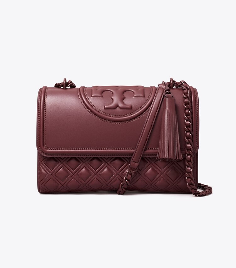 Tory Burch designer shoulder bags Fleming Convertible Shoulder Bag in Wine front