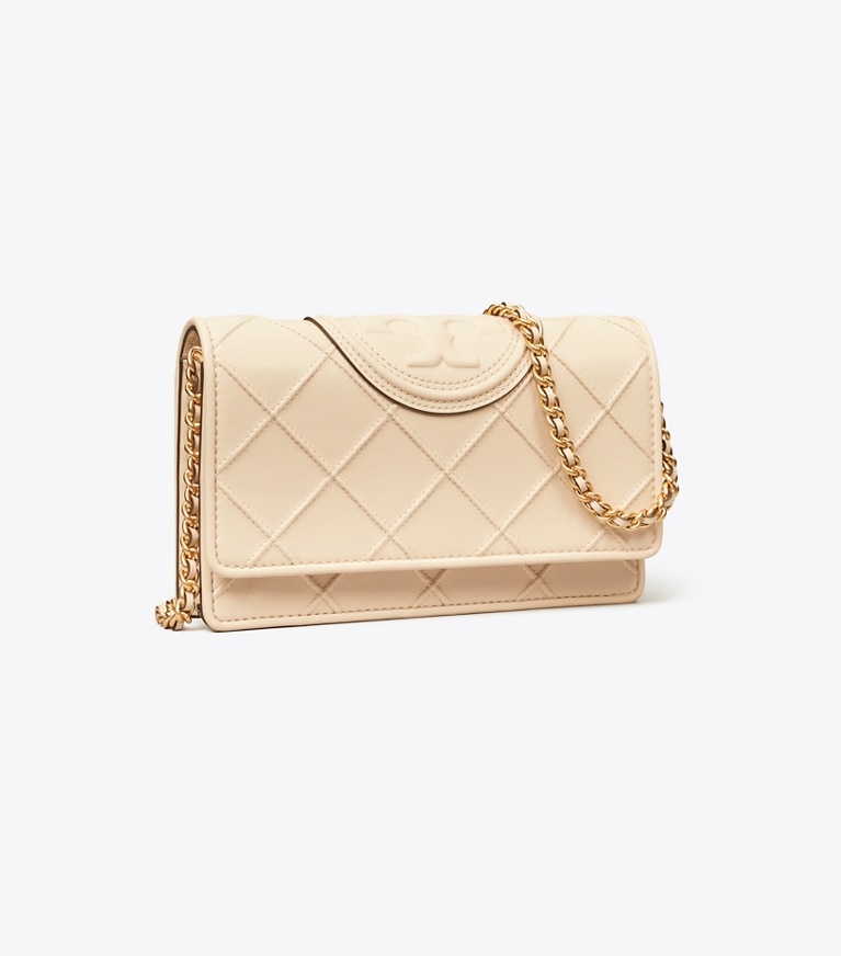 Tory Burch designer mini bags Fleming Crossbody in New Cream angle