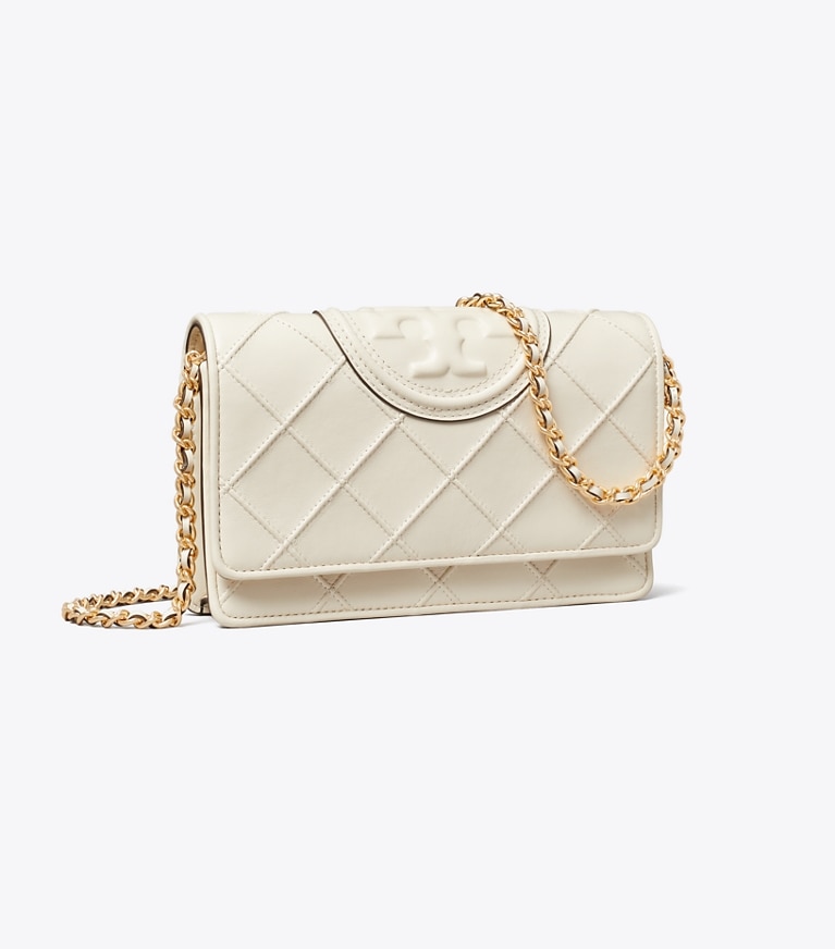 Tory Burch designer mini bags Fleming Crossbody in Light Cream angle