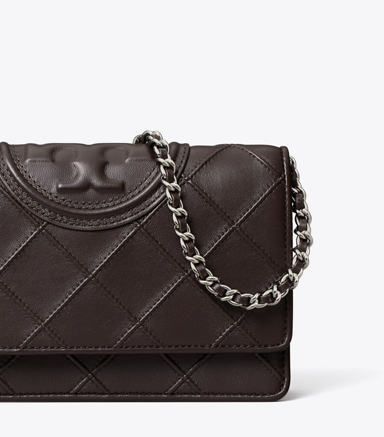 Tory Burch designer crossbody bags Fleming Crossbody in Cocoa detail