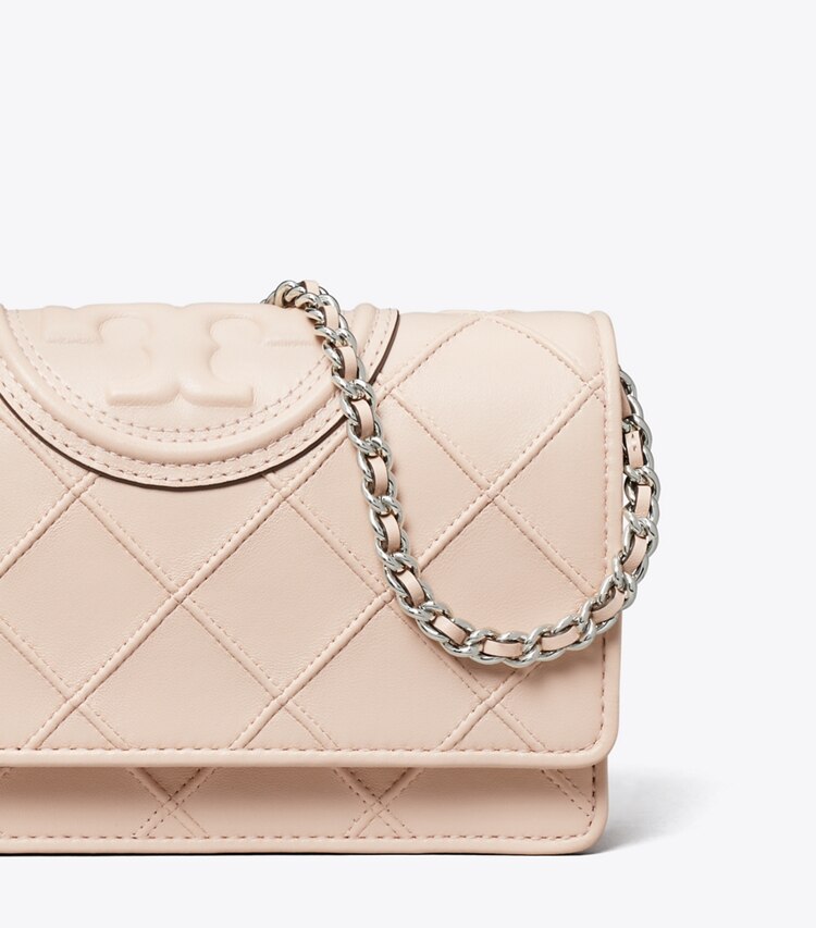 Tory Burch designer mini bags Fleming Crossbody in Soft Pink detail