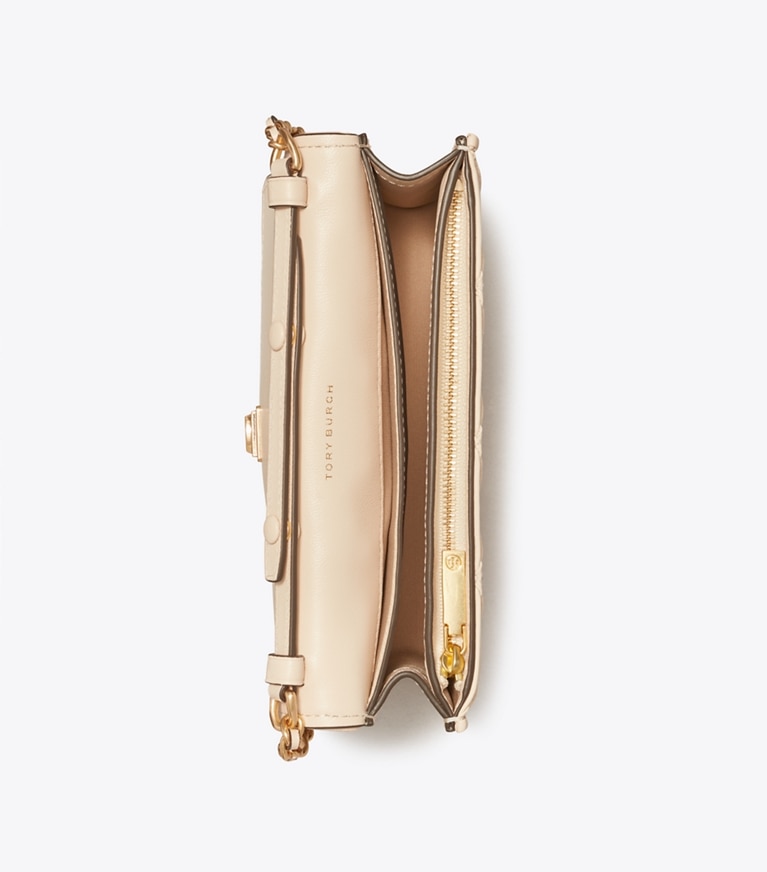 Tory Burch designer mini bags Fleming Crossbody in New Cream overhead