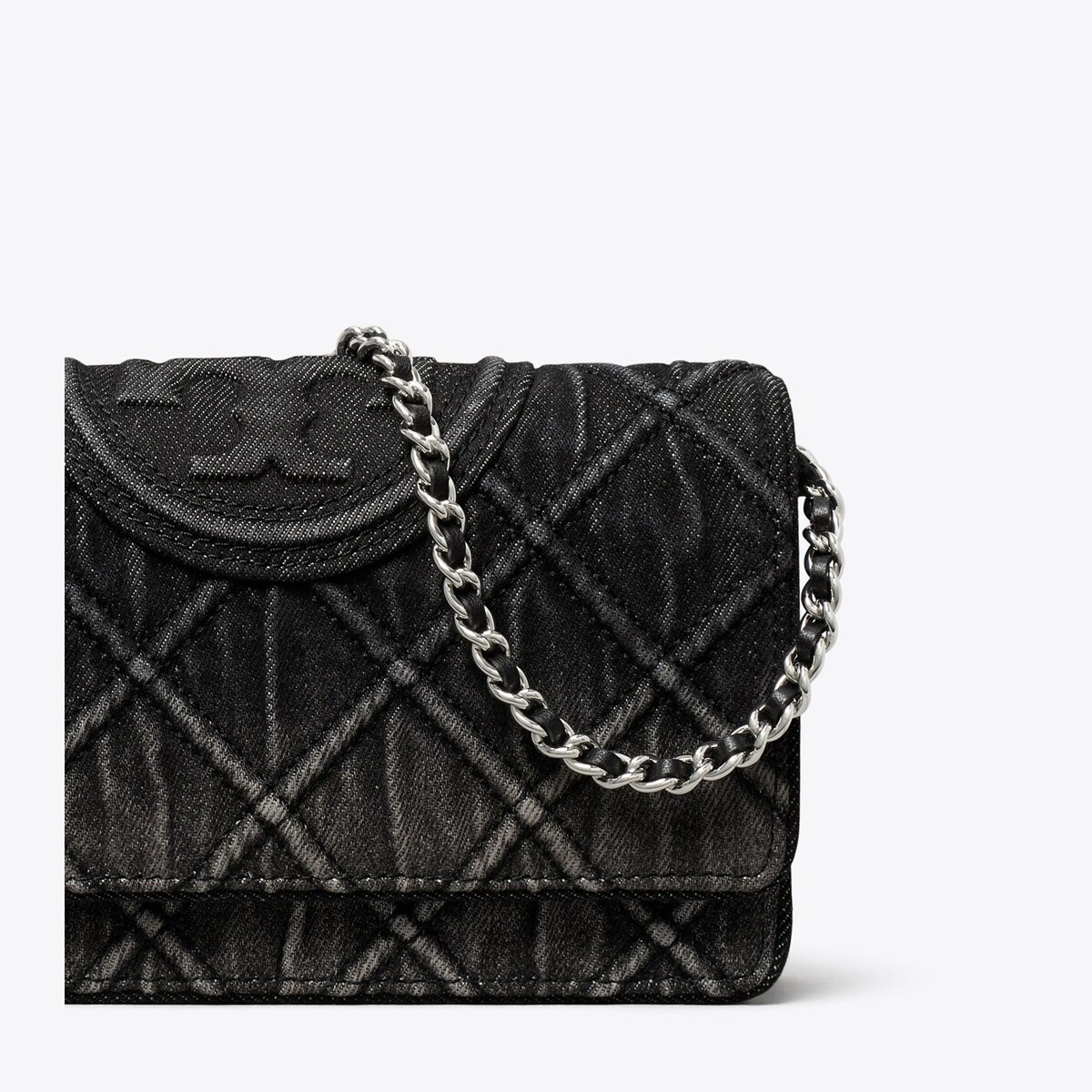 Fleming Denim Chain Wallet: Women's Designer Mini Bags | Tory Burch