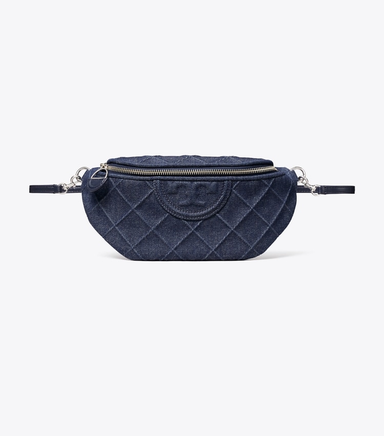 Tory Burch designer belt bags Fleming Denim Charm Belt Bag in Blue additional