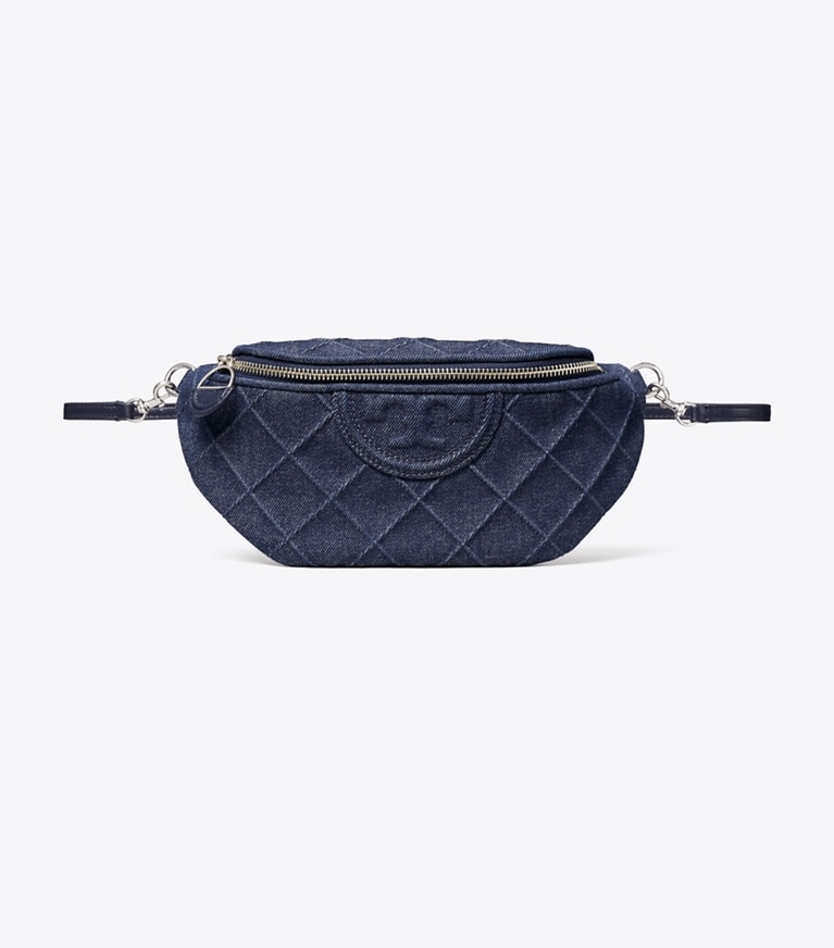 Tory Burch designer belt bags Fleming Denim Charm Belt Bag in Blue additional