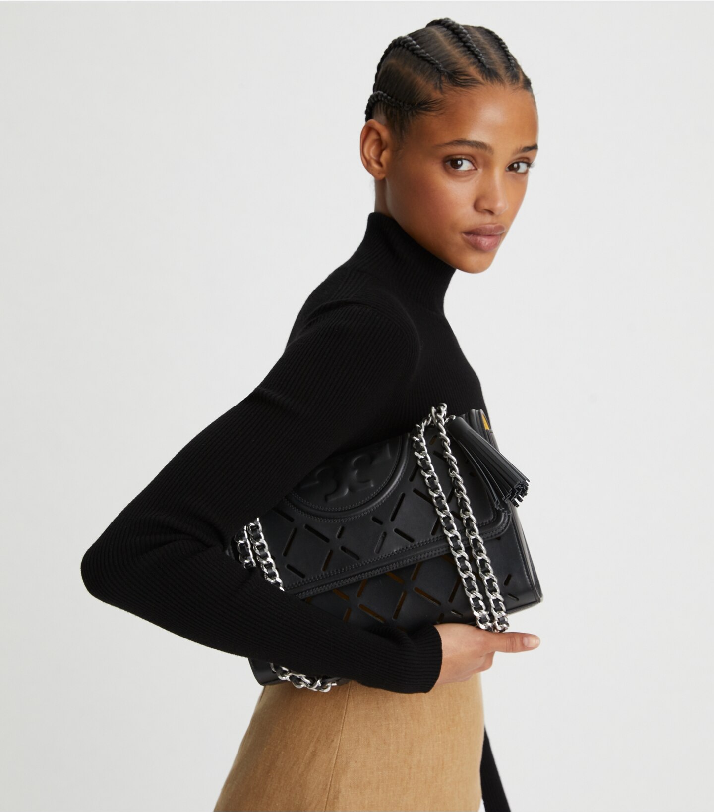 Fleming Diamond Perforated Convertible Shoulder Bag