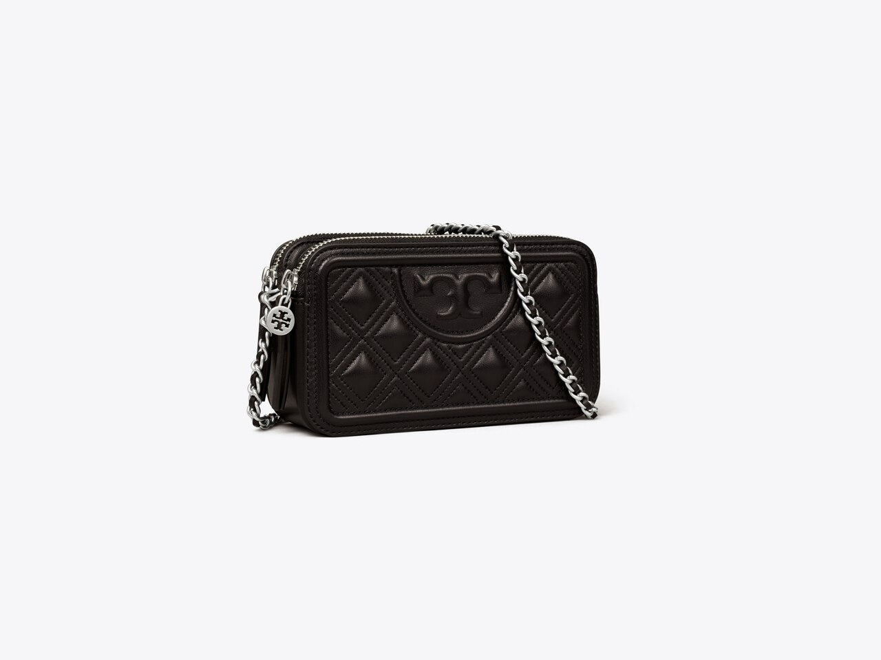 T Monogram Leather Double-Zip Mini Bag: Women's Handbags, Crossbody Bags