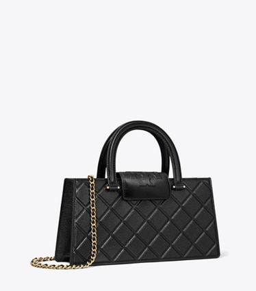 Tory Burch designer サッチェルバッグ フレミング イーストウエスト トートバッグ in Black angle