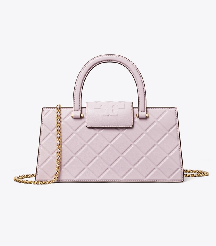 Tory Burch designer satchels Fleming East-West Tote in Pale Purple front