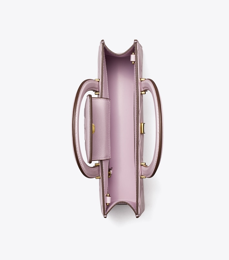 Tory Burch designer satchels Fleming East-West Tote in Pale Purple angle