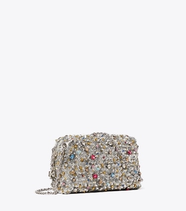 Tory Burch designer クロスボディバッグ フレミング エンベリッシュ ソフト クロスボディバッグ in Multi Stone angle