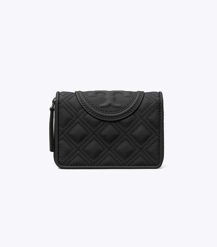 Tory Burch designer wallets Fleming Matte Bi-Fold Wallet in Black front