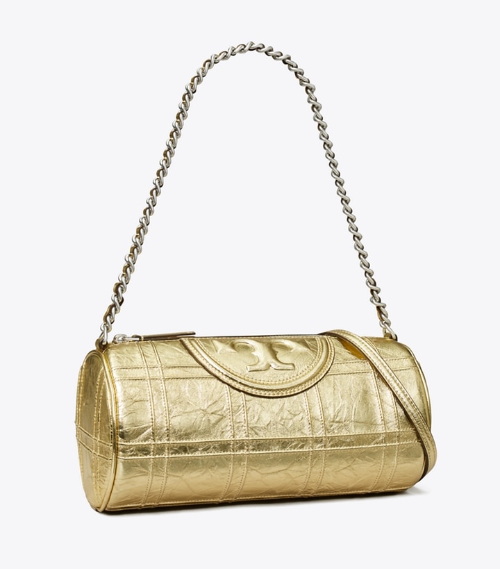 Fleming Metallic Soft Barrel Bag: Women's Designer Crossbody Bags