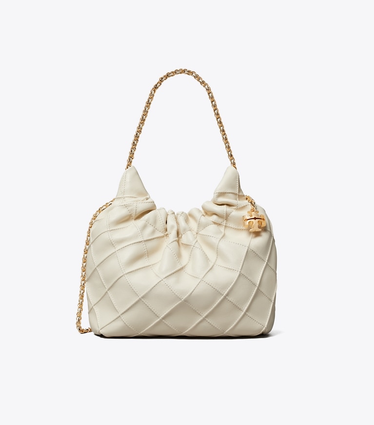 Tory Burch designer crossbody bags Fleming Mini Bag mit Tunnelzug in Light Cream front
