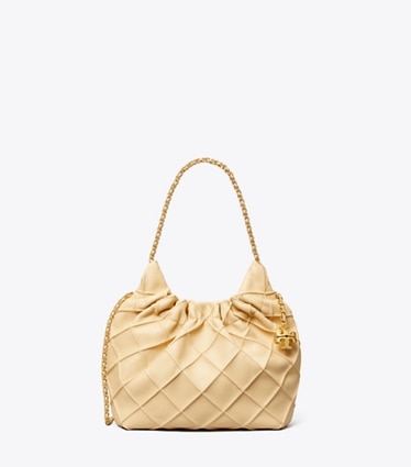 Tory Burch designer crossbody bags Fleming Mini Bag mit Tunnelzug in Vanilla Soft Serve front