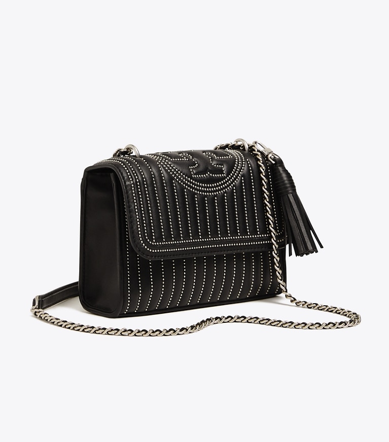 Tory burch fleming small black hot sale