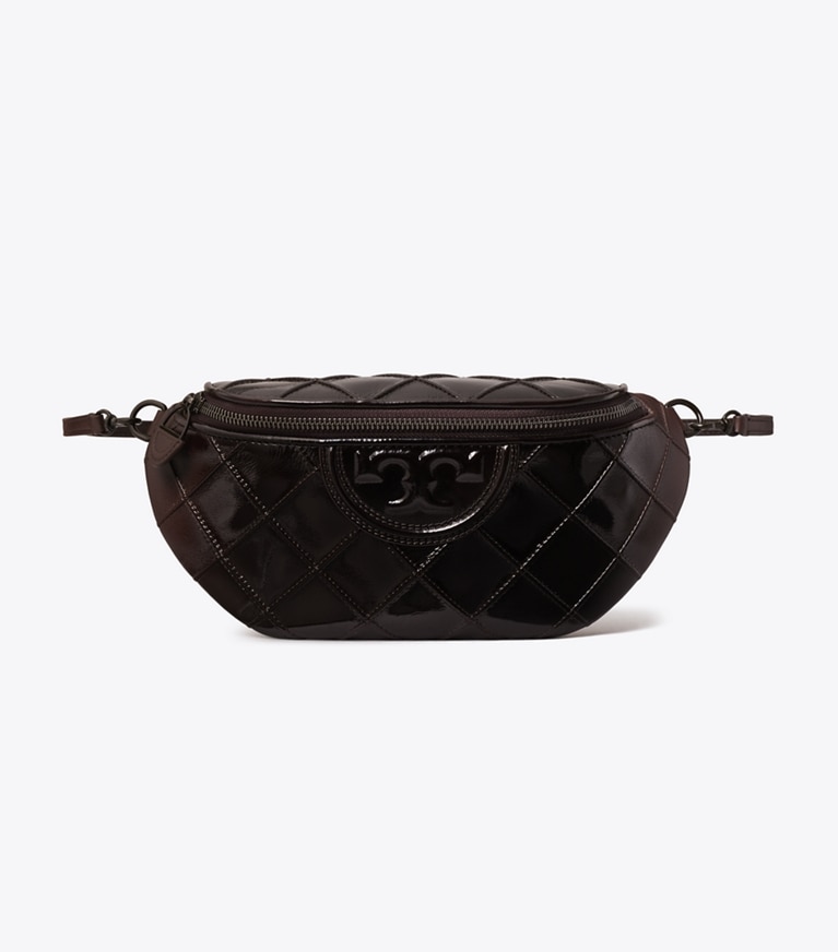 Tory Burch designer belt bags Fleming Patent Belt Bag in Deep Burgundy angle