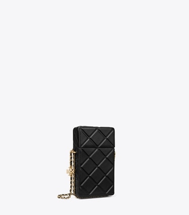 Tory Burch designer mini bags Fleming Phone Crossbody in Black angle