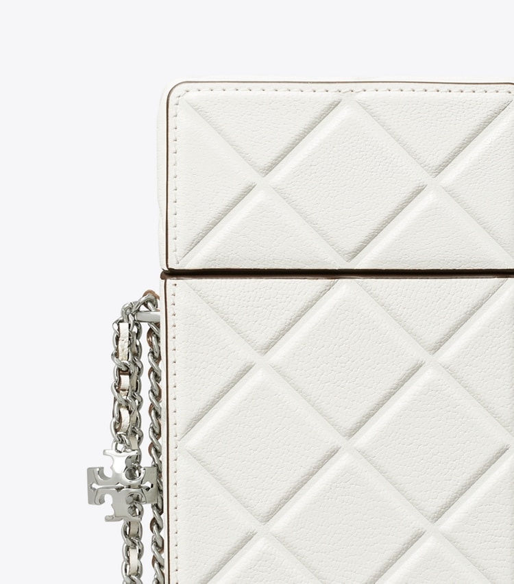 Tory Burch designer mini bags Fleming Phone Crossbody in Blanc detail