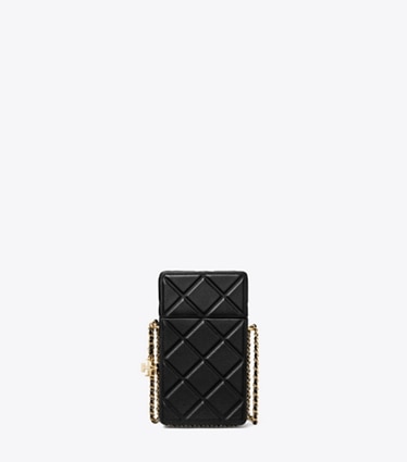 Tory Burch designer mini bags Fleming Phone Crossbody in Black front