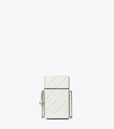 Tory Burch designer mini bags Fleming Phone Crossbody in Blanc front